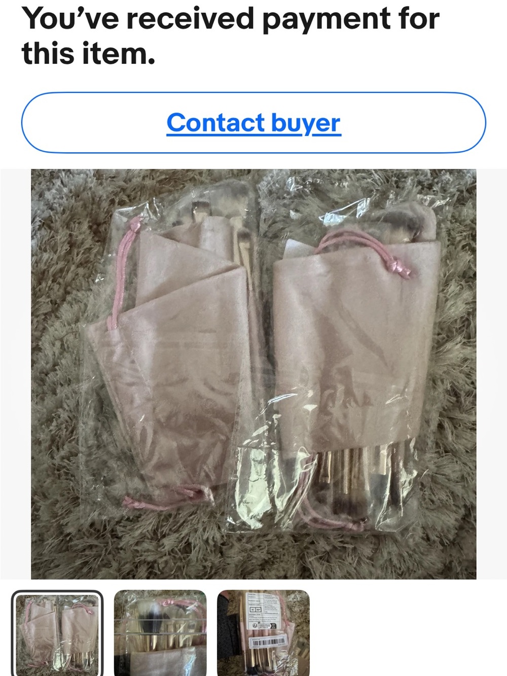 2 !!! Soft Pink Makeup Brush Set with Velvet Pouches